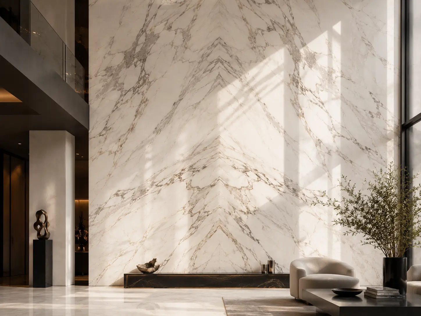 Beautiful marble feature wall
