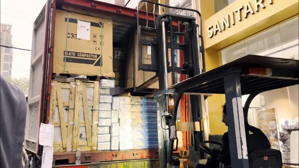 Securely crated luxury furniture ready for international shipping from China.