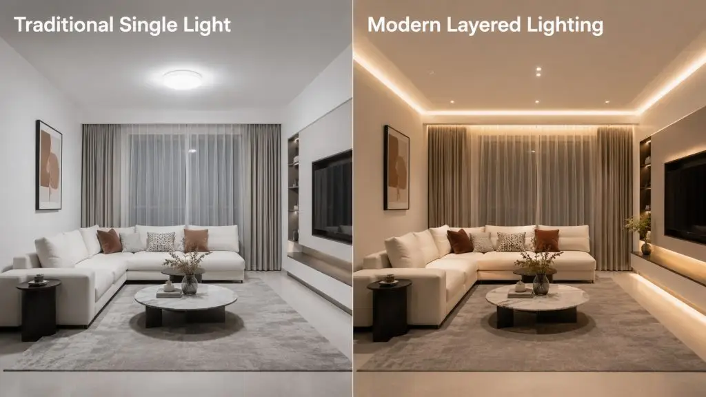 Comparison of two lamp layouts